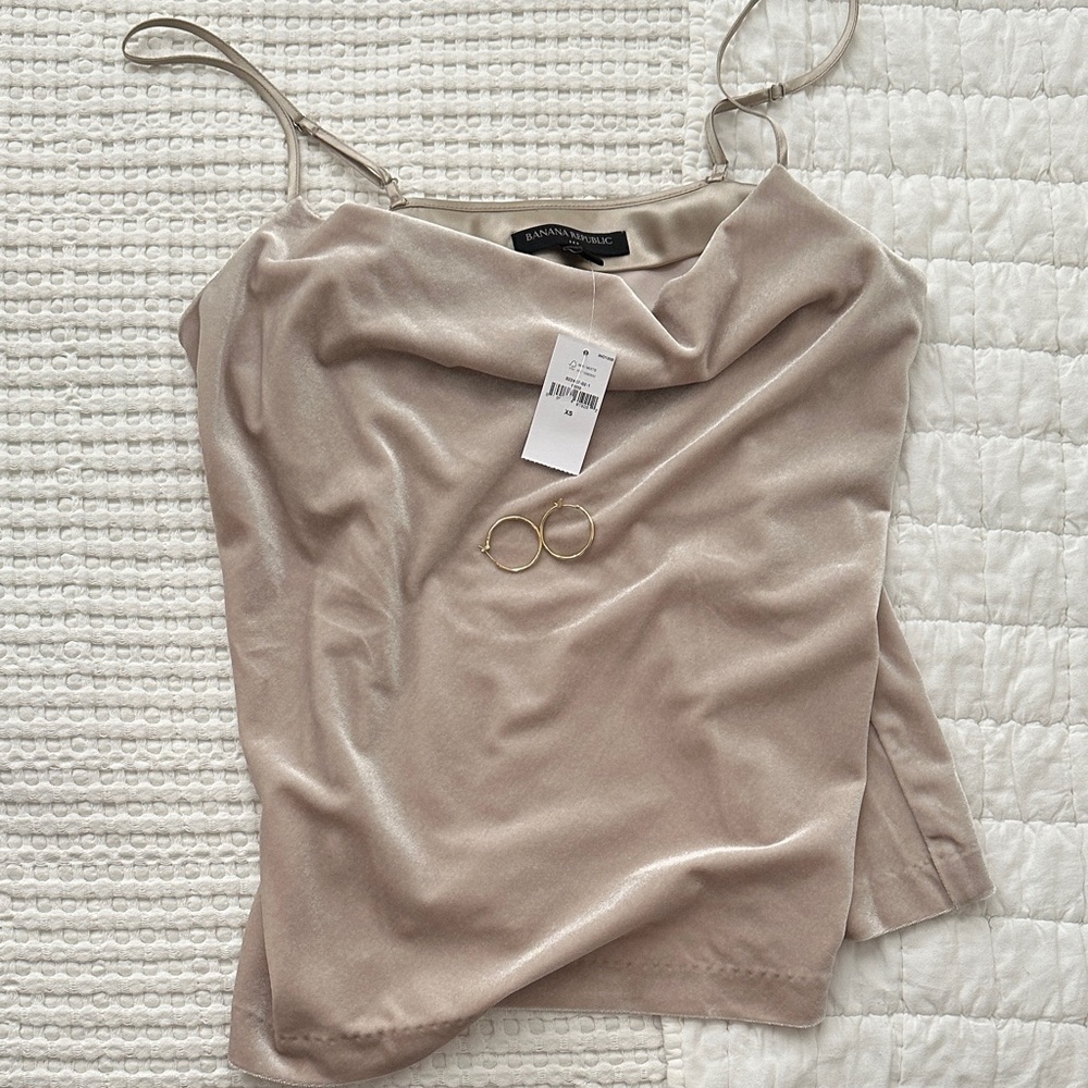 Banana Republic Beige/Gold Velvet Camisole